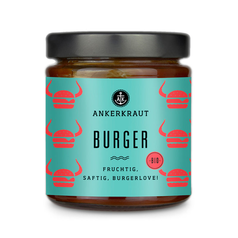 Burger Sauce von Ankerkraut im Glas auf weißem Hintergrund.